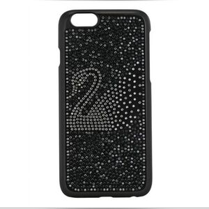 Black swarovski crystal swan iPhone 6 phone case